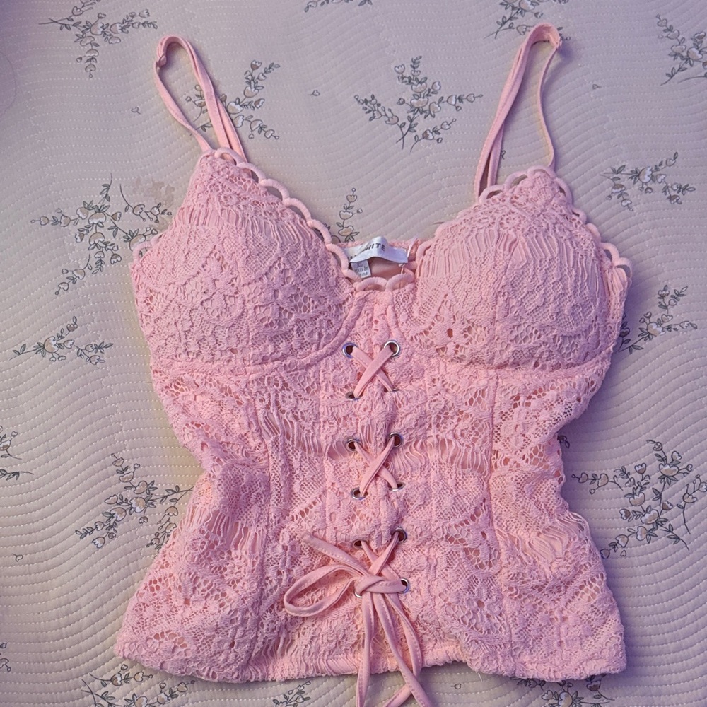 Vintage Pink Lace Top
